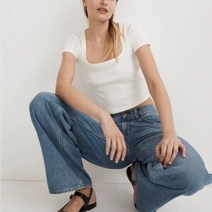 NWT Madewell Square Neck Crop Tee in Lighthouse